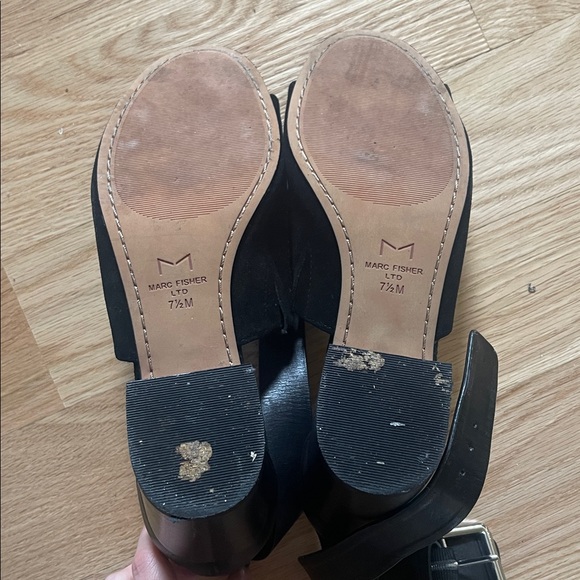 Marc Fisher Black Suede Mules size 7.5 - Picture 7 of 7